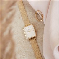 Orologio Daniel Wellington Donna Quadro Pressed Evergold in Acciaio DW00100556 - DW00100556
